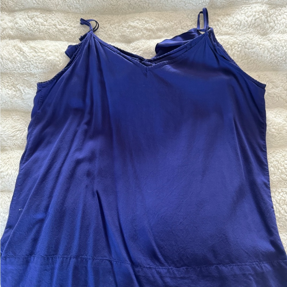 Elegant Blue Ruffle Women's Top - Picture 2 of 2